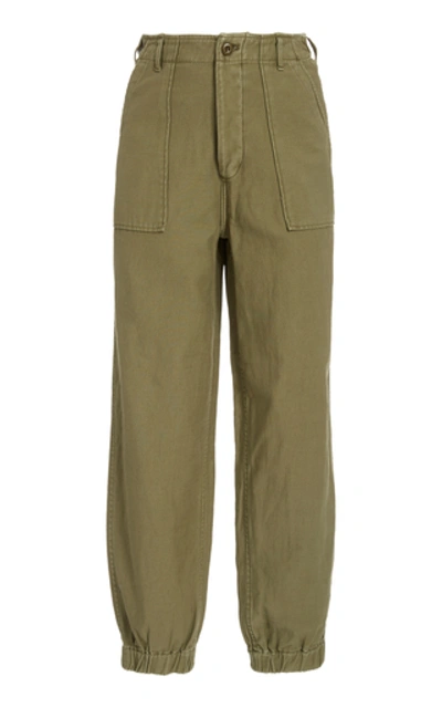 Shop R13 Cotton-twill Straight-leg Pants In Green