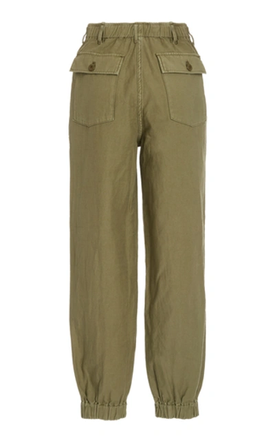 Shop R13 Cotton-twill Straight-leg Pants In Green