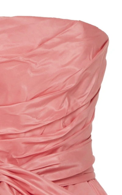 Shop Oscar De La Renta Ruffled Silk Gown In Pink