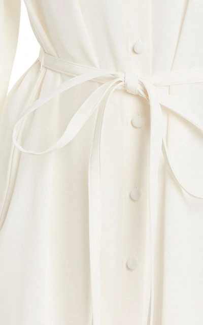 Shop Co Japanese Stretch Crepe Belted Shirt Dress In White