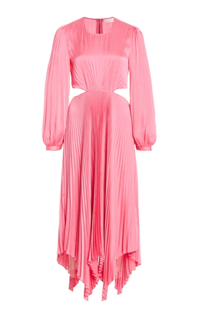 A.l.c Naples Pleated Cutout Handkerchief Dress In Pink