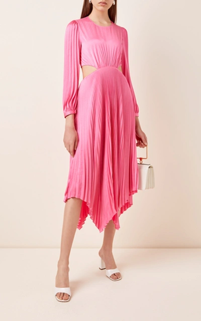 A.l.c Naples Pleated Cutout Handkerchief Dress In Pink