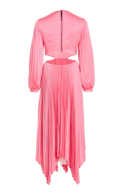 A.l.c Naples Pleated Cutout Handkerchief Dress In Pink
