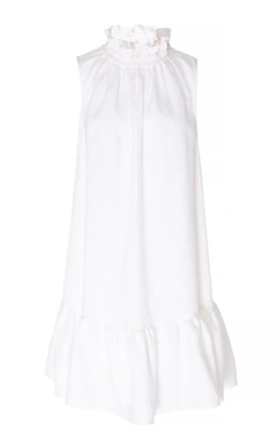 Shop Ephemera Ruffled Linen Mini Dress In White