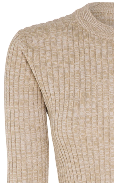 Shop Anna Quan Mika Ribbed Cotton Top In Neutral