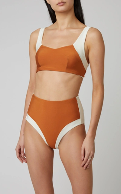 Shop Odyssee Madison Contrast Bikini Top In Orange
