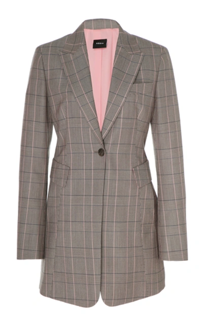 Shop Akris Plaid Single-breasted Wool Blazer In Multi