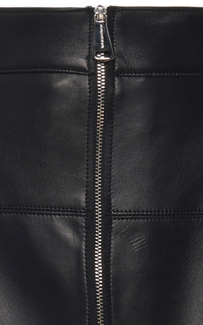 Shop Boyarovskaya Cut-out Leather Skirt In Black