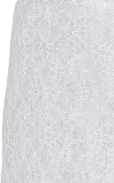 Shop Anais Jourden Two-tone Lace Midi Skirt In White