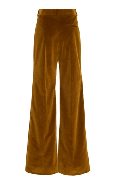 Shop Victoria Beckham Velvet Wide-leg Trouser In Brown