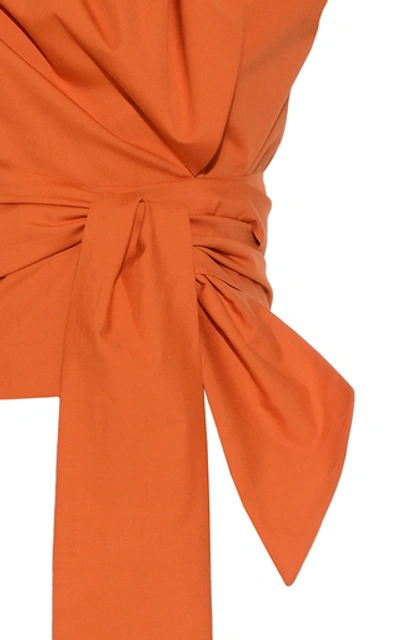 Shop Aleksandre Akhalkatsishvili Wrap Around Cotton Top In Orange