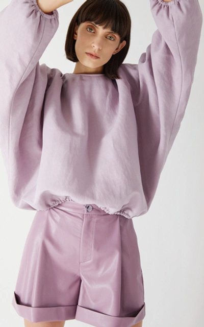 Shop Aeron Phoebe Puffer Sleeve Pullover In Purple