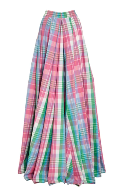 Shop Ralph Lauren Kimberley Plaid Cotton And Silk-blend Maxi Skirt