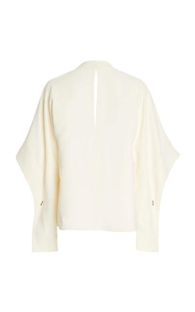 Shop Victoria Beckham Draped Cady Blouse In Ivory