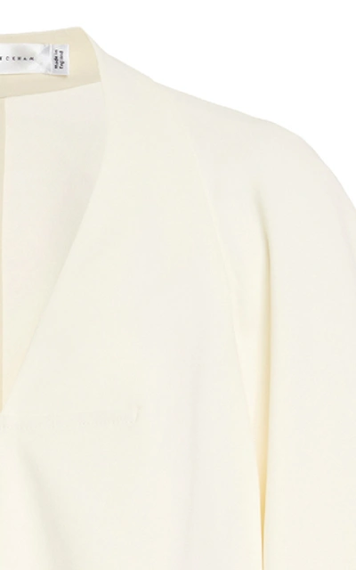 Shop Victoria Beckham Draped Cady Blouse In Ivory