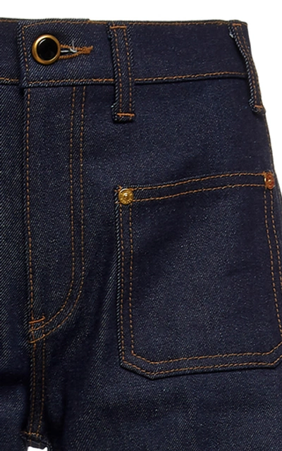 Shop Khaite Ray High-rise Wide-leg Jeans In Dark Wash