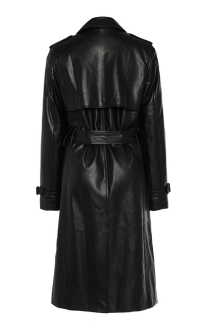 Shop Apparis Lucia Vegan Leather Long Lined Coat In Black