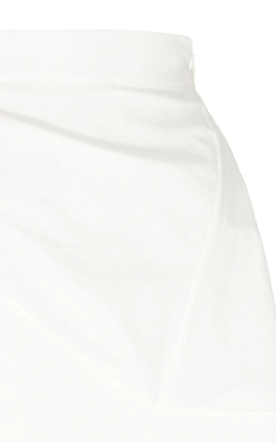 Shop Rosie Assoulin Asymmetric Cotton-poplin Midi Skirt In White