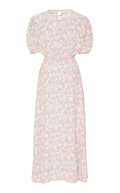 Shop Faithfull The Brand Beline Floral-print Crepe Midi Dress In Pink