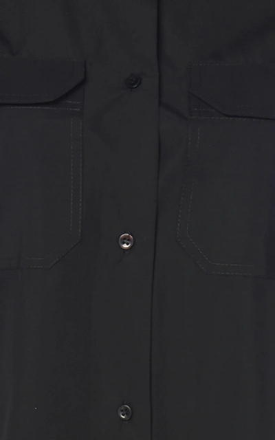 Shop Boyarovskaya Bi-material Cotton Shirt In Black