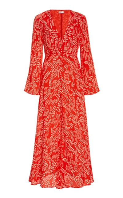 Shop Rixo London Sonja Silk-blend Dress In Floral