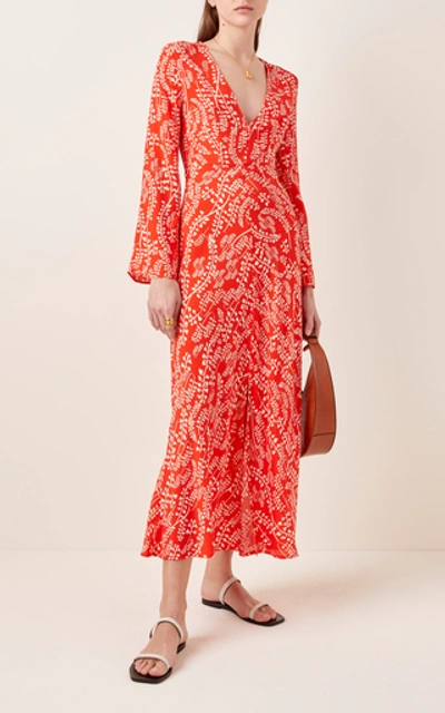 Shop Rixo London Sonja Silk-blend Dress In Floral