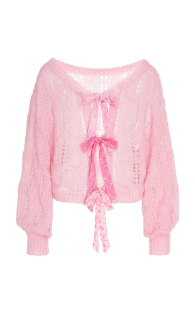 Shop Loveshackfancy Eugenia Knitted Pullover Top In Pink