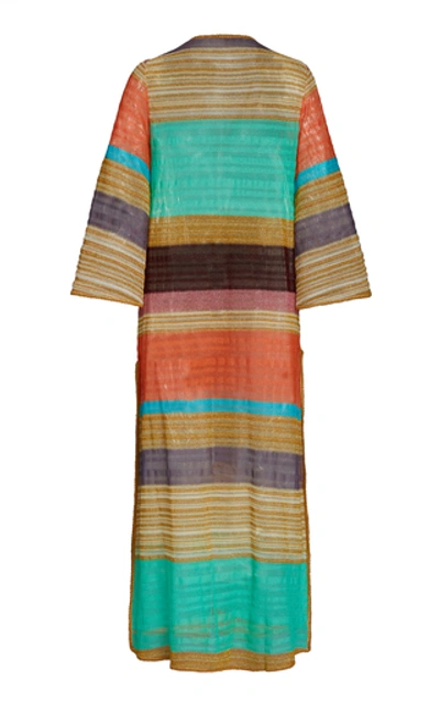 Shop Missoni Striped Knitted Robe In Multi