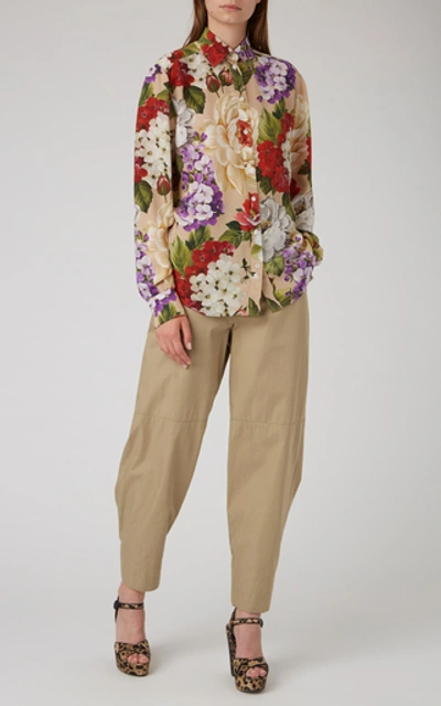 Shop Dolce & Gabbana Floral-print Silk Shirt