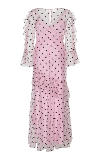 Shop Temperley London Fortuna Ruffled Tulle Dress In Pink