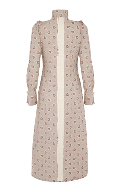 Shop Anna Mason Agnes Midi Button Up Dress In Neutral