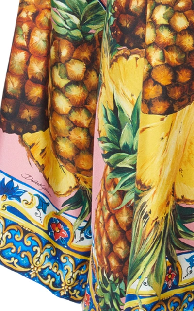 Shop Dolce & Gabbana Oversized Printed Silk-satin Shirt