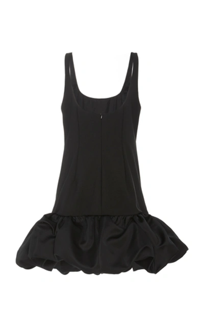 Shop Area Ruffled Crepe Mini Dress In Black