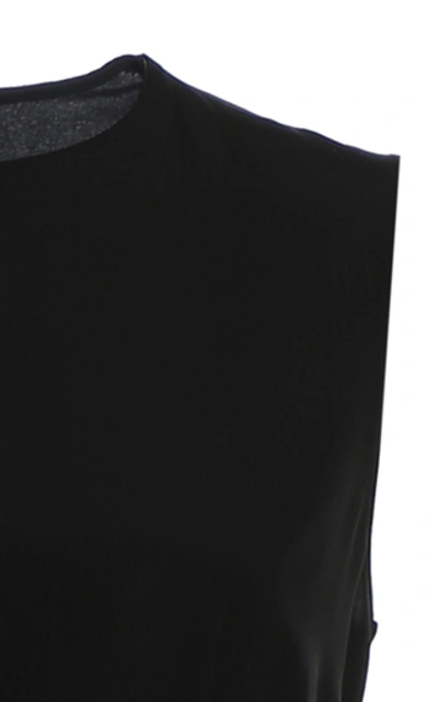 Shop Akris Patterned Silk-crepe Midi Dress In Black/white