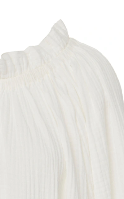 Shop Alix Of Bohemia Leonie Ruffled Cotton Blouse In White
