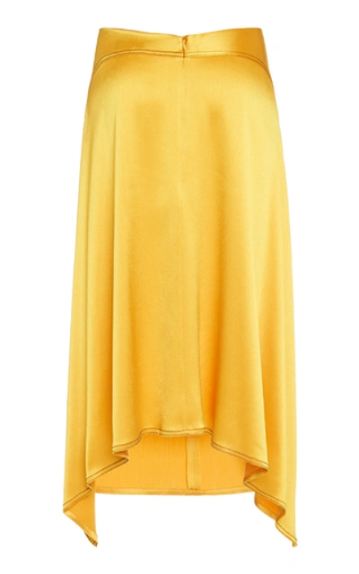 Shop Sies Marjan Darby Crinkled Satin Asymmetric Skirt In Yellow