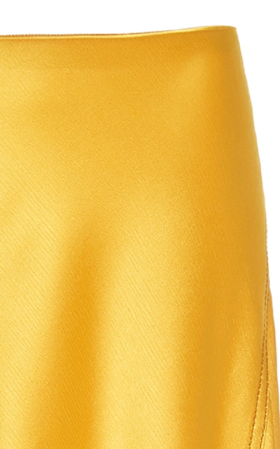 Shop Sies Marjan Darby Crinkled Satin Asymmetric Skirt In Yellow