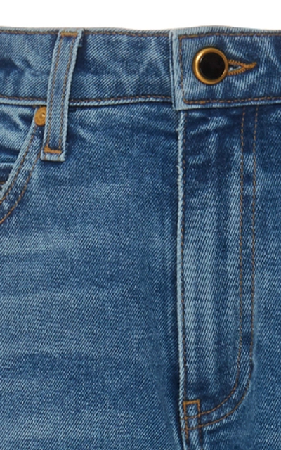 Shop Khaite Vivian Cropped Flared Jeans In Medium Wash