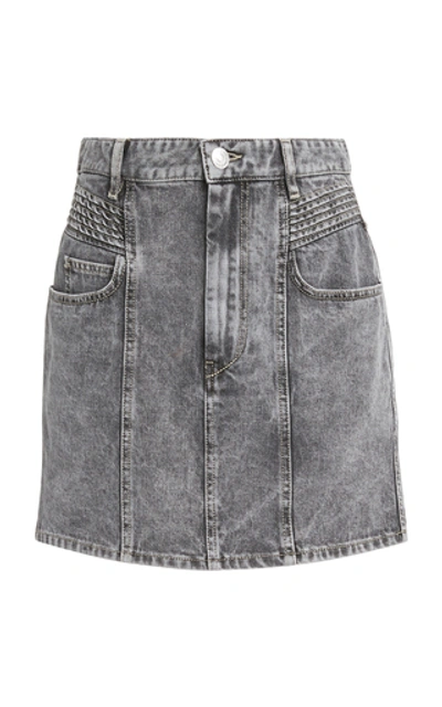 Shop Isabel Marant Étoile Hondo Denim Mini Skirt In Grey