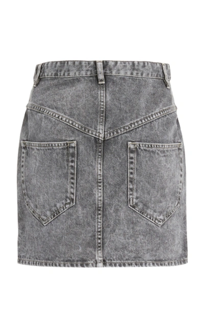 Shop Isabel Marant Étoile Hondo Denim Mini Skirt In Grey