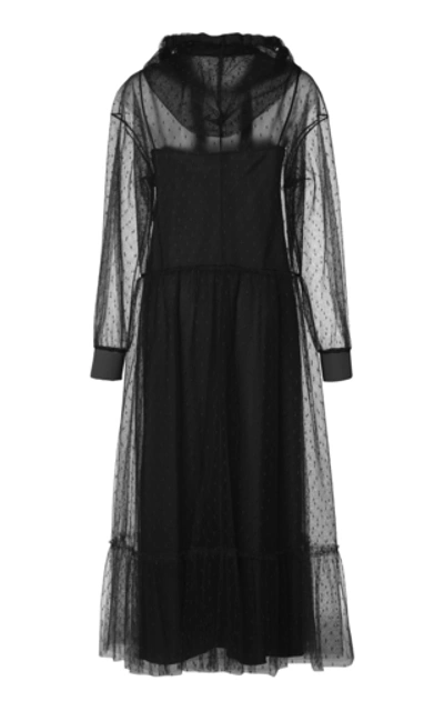 Shop Red Valentino Point D'esprit Dress In Black