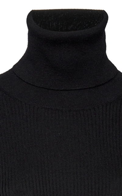 Shop Proenza Schouler Silk-blend Turtleneck Top In Black