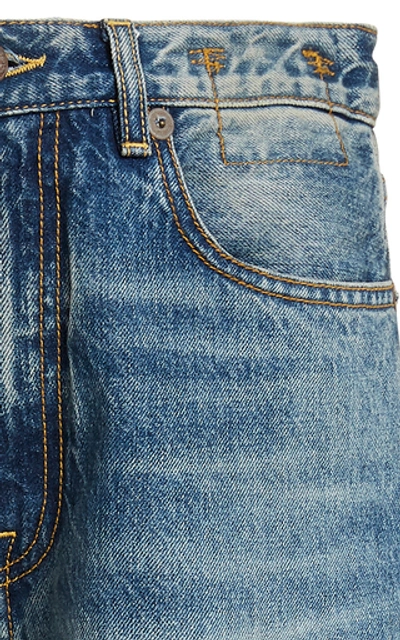 Shop R13 Axl Denim Knee-length Shorts In Medium Wash
