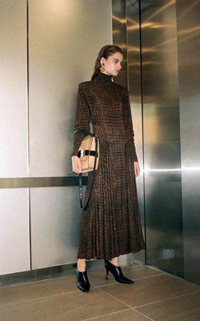 Shop Proenza Schouler Long Sleeve Matte Jersey Dress In Brown