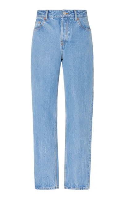 Shop Balenciaga Carrot Rigid Straight-leg Jeans In Blue