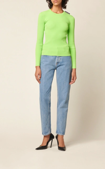 Shop Balenciaga Carrot Rigid Straight-leg Jeans In Blue