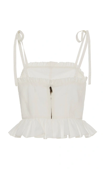 Shop Ulla Johnson Filipa Cotton Peplum Top In White