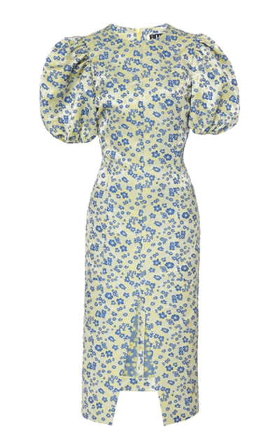 Shop Rotate Birger Christensen Katarina Satin Midi Dress In Floral