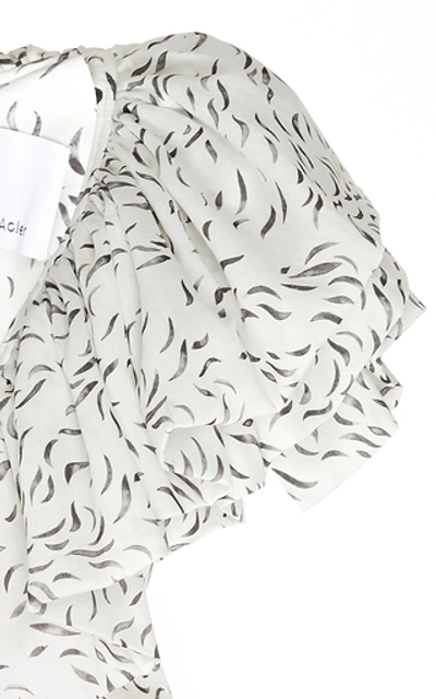Shop Acler Beston Ruffled Tencel And Linen-blend Mini Dress In Multi