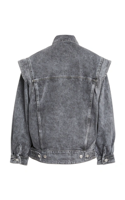 Shop Isabel Marant Étoile Harmon Convertible Denim Jacket In Grey